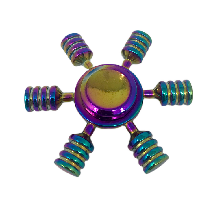 5 Fidget Spinners colorés en métal