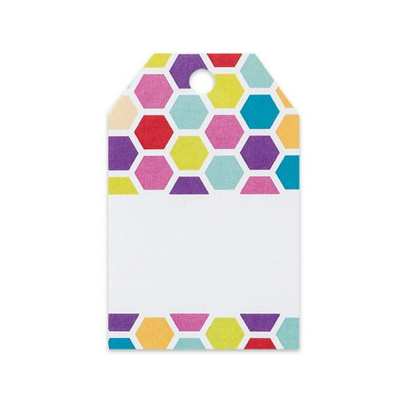 Rainbow Honeycomb Printed Gift Tags - 2 1/4in. x 3 1/2in. - 50 Pack (ptrhc)