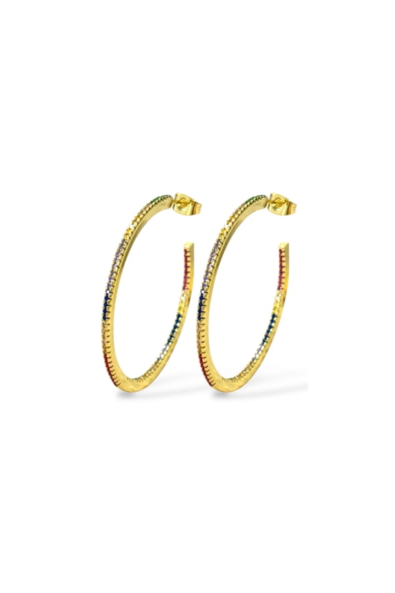 Rainbow Hoop Earrings
