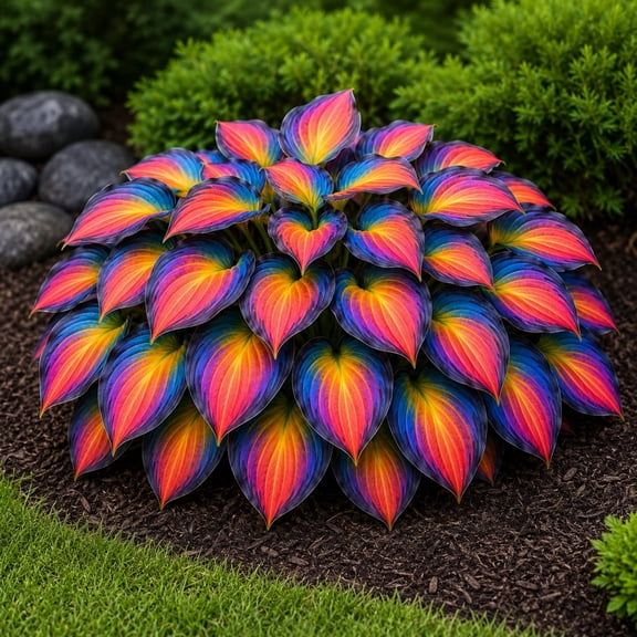 Rainbow Hostas for Planting Outdoors--Easy to Grow & Quick Sprouting Garden Decoration(Non-Artificial)