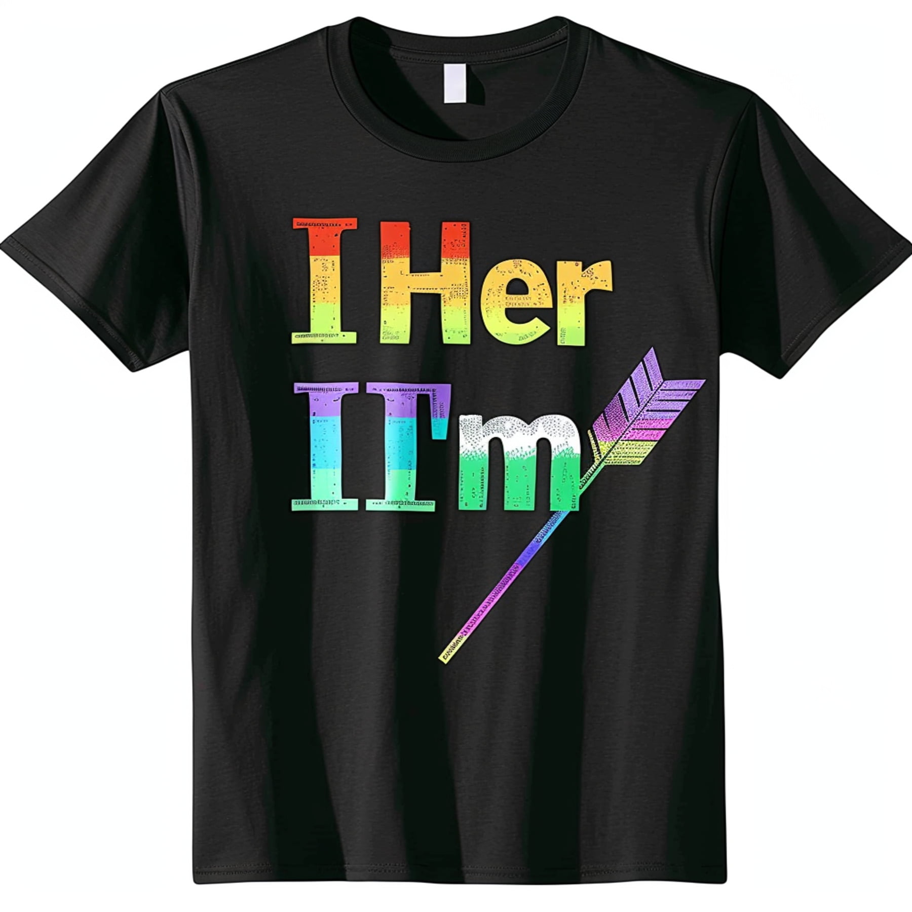 Rainbow 'I'm Her' Pride TShirt for LGBTQ+ Couples Minimalist Design