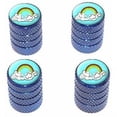 thumbnail image 1 of Rainbow In Clouds Tire Rim Wheel Aluminum Valve Stem Caps, Multiple Colors, 1 of 1