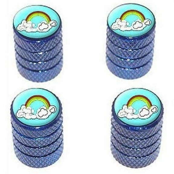 Rainbow In Clouds Tire Rim Wheel Aluminum Valve Stem Caps, Multiple Colors