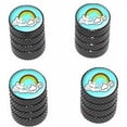 thumbnail image 1 of Rainbow In Clouds Tire Rim Wheel Aluminum Valve Stem Caps, Multiple Colors, 1 of 1