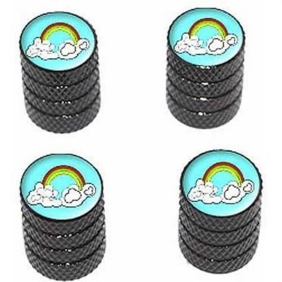 Rainbow In Clouds Tire Rim Wheel Aluminum Valve Stem Caps, Multiple Colors