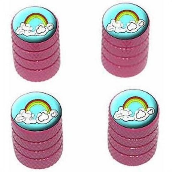 Rainbow In Clouds Tire Rim Wheel Aluminum Valve Stem Caps, Multiple Colors