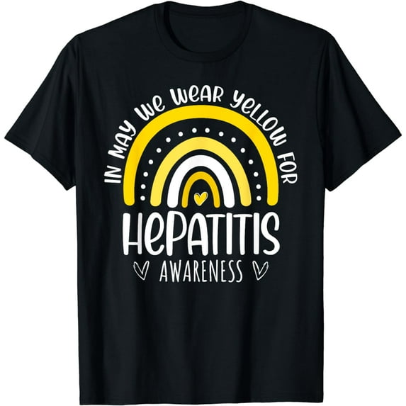 Rainbow In May We Wear Yellow For Hepatitis Awareness Month T-Shirt