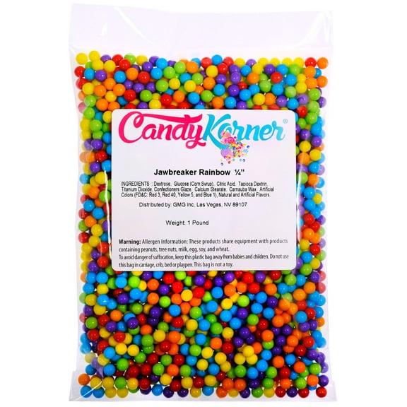 Rainbow Jawbreakers - 1/4" - 5 Pound (80 Ounce) - By CandyKorner