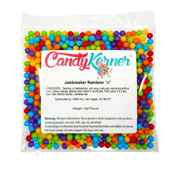 Rainbow Jawbreakers - 1/4" - Half Pound (8 Ounce) - By CandyKorner