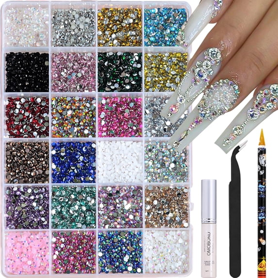Rainbow Jelly Rhinestones Bedazzling Kit Resin Gems Craft Decoration Set Multi Color Rhinestones for Nail Art Clothes Tumblers DIY Crafts with Glue Tools,bedazzle kit with rhinestones,dazzling kit