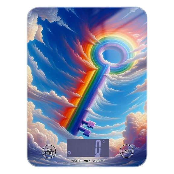 Rainbow Key Food Scale Digital Kitchen Scale Waterproof Grams Ounces lbs for Weight Loss