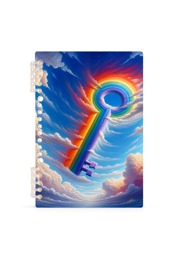 Rainbow Key A5 Ring Binder Notebook Journey Note Diary College Ruled Study 60 Pages