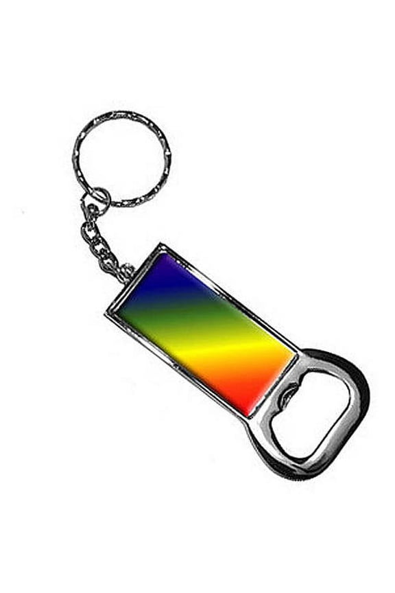 Rainbow Keychain Key Chain Ring Bottle Bottlecap Opener