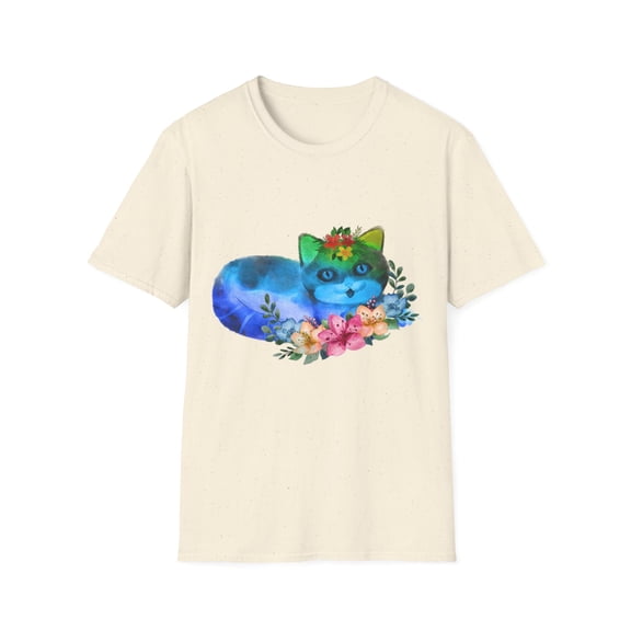 Rainbow Kitten Floral Kitty Novelty Men Women Tees