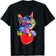 Rainbow Kitty Cuddles Tee - Heartwarming Cat Love