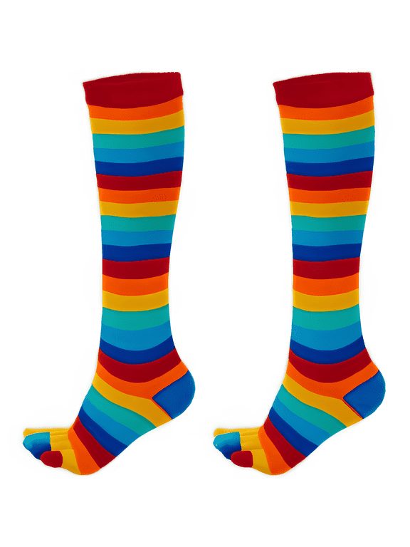 Rainbow Knee High Socks (Toe Socks)