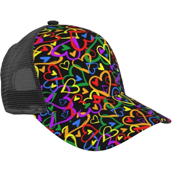 Rainbow LGBT Gay Pride Baseball Cap Women Men LGBT Mesh Hats Adjustable LGBT Snapback Trucker Hat