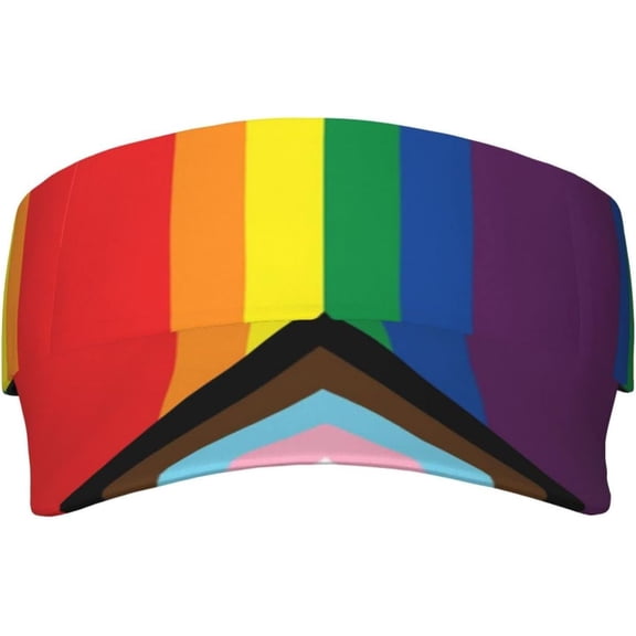 Rainbow LGBT Gay Pride Sun Hat Women Sun Beach Visor Cap Sun Protection with Wide Brim for Sports Beach Golf Hiking