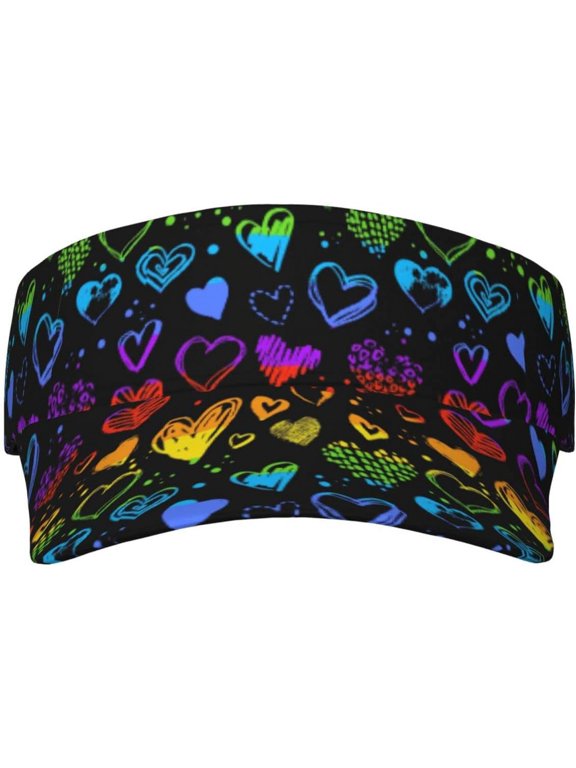 Rainbow LGBT Gay Pride Sun Visor Hat for Women Men Adjustable Sun Protection Outdoor Sports Sun Cap
