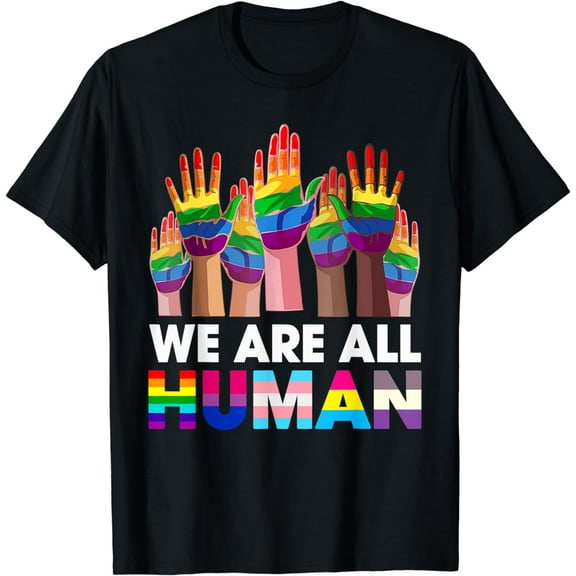 Rainbow LGBT LGBTQ Transgender Gay Pride We Are All Human T-Shirt