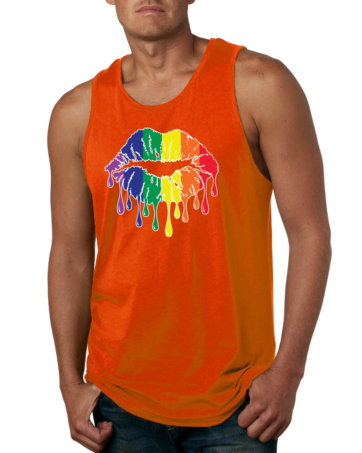 Rainbow lips tank top deals