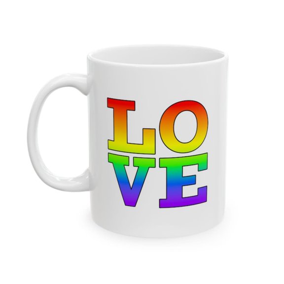 Rainbow LOVE Ceramic Mug, BT Pride Cup, Love Coffee Mug, BTQ Gift, Equality Tea Cup.jpg