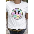 thumbnail image 1 of Rainbow Lash Smiley Faces Cheery Graphic Tee T-Shirt, 1 of 8