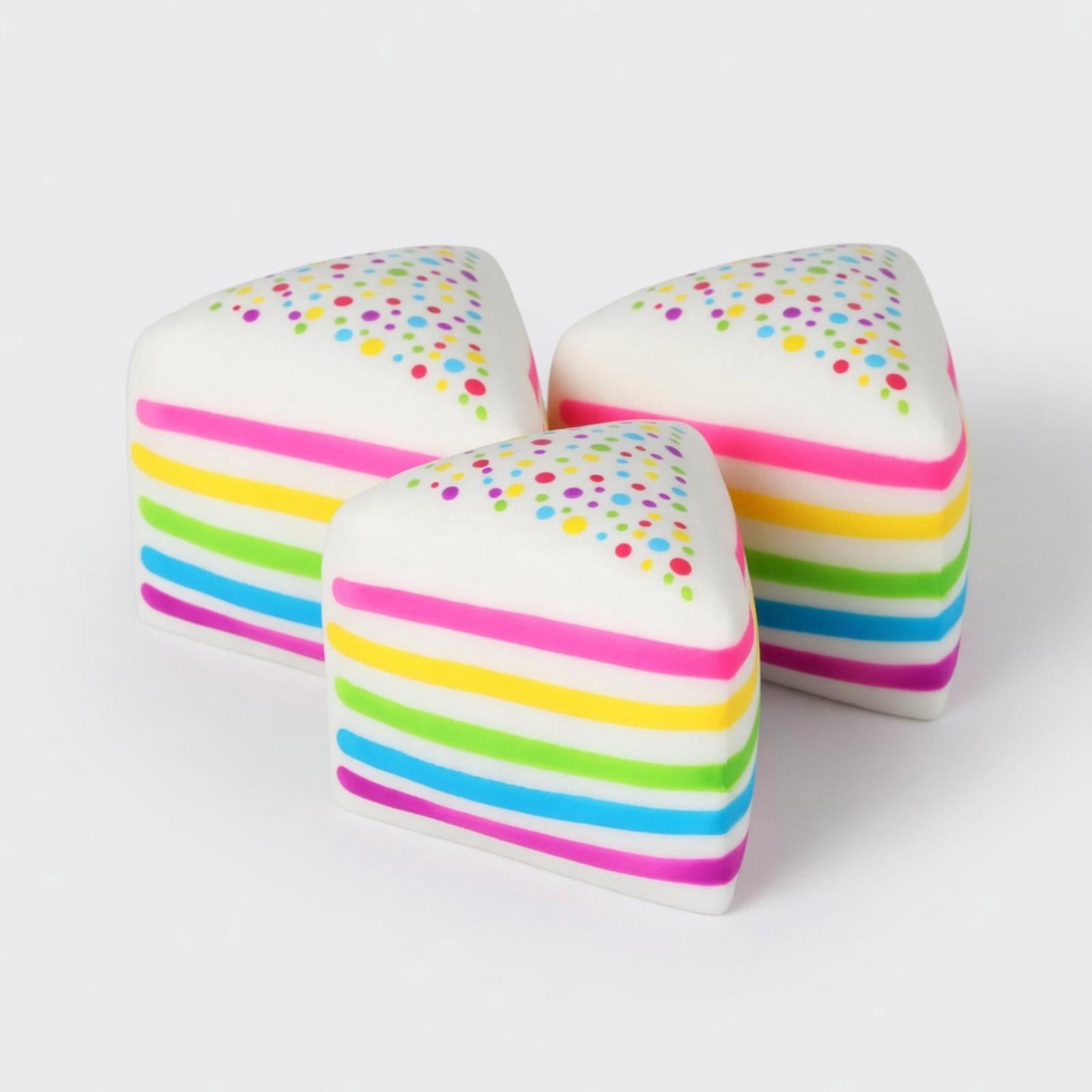 Rainbow Layer Cake Squishy Doll 3Pcs, Squishy Stress Relief Dolls, Super Soft Silicone Sensory Fidget Dolls, Hand Pinching Decompression Dolls, Slow Rising Stress Reliever