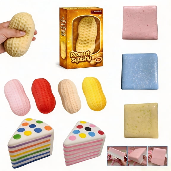 Rainbow Layer Cake Squishy Stress Reliever – Slow Rising Soft Decor for Anxiety Relief, Bread Photography Prop, Ornament