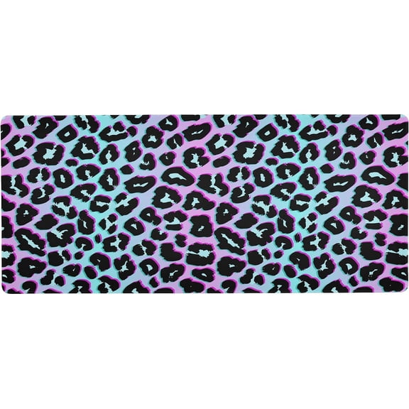 Rainbow Leopard Print Cheetah Animal Large Gaming Mouse Pad Big Mousepad Mice Keyboard Mat with Non-Slip Rubber Base for Computer Laptop Home & Office, 31.5 X 11.8 inch