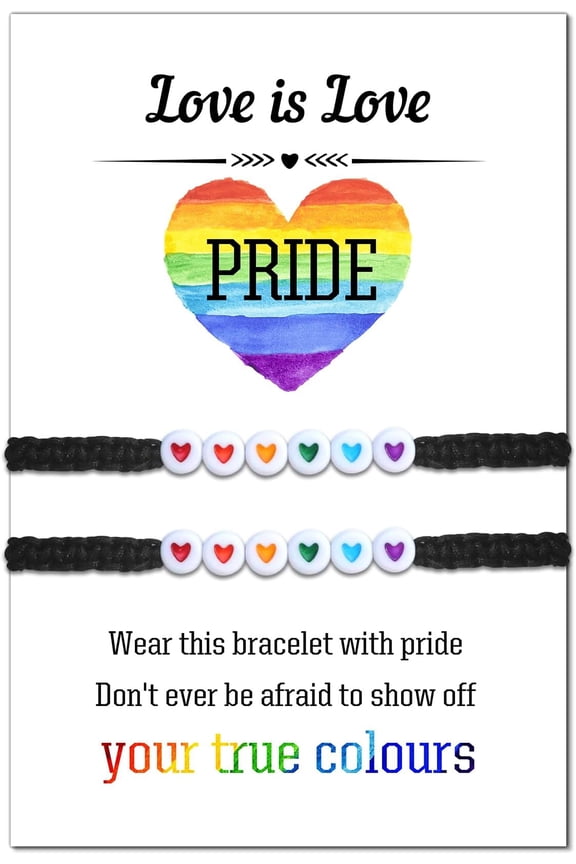 Rainbow Lgbt Pride Bracelet Gay Gifts for Lesbian Couples Lgbtq Gifts for Women Relationship Matching Bracelets[n45353]