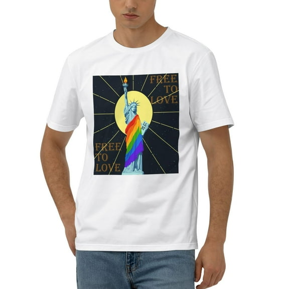 Rainbow Liberty T-shirts for women,men,graphic,funny,trendy,vintage,aesthetic,cool,popular,casual,fashion,graphic funny,graphic vintage,graphic cool,White M