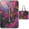 thumbnail image 1 of Rainbow Light Butterflies Vibrant Flowers Garden Outdoor Picnic Blanket, Foldable Waterproof Beach Mat, Portable Beach Blanket for Beach Camping, Hiking, Family Concerts, 1 of 8