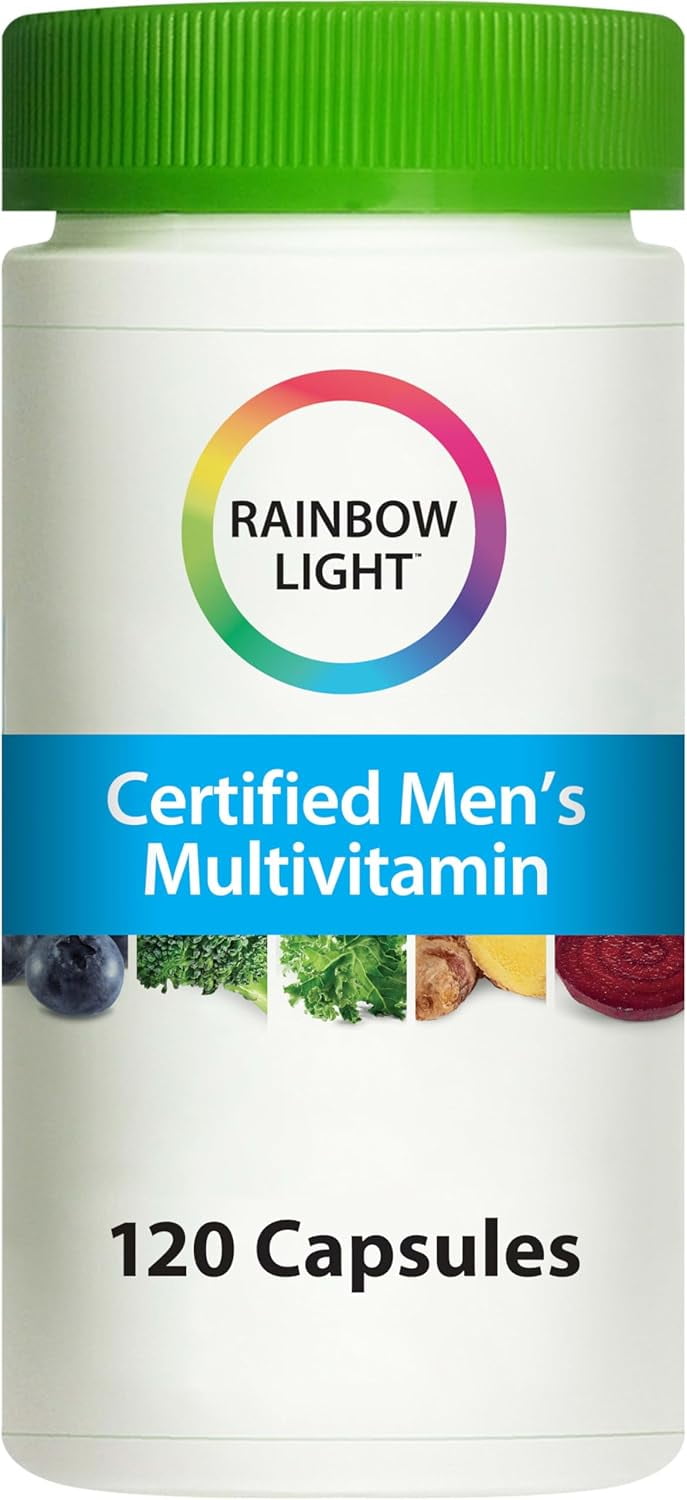 Multivitamin for Men with Vitamin C, D, Zinc & Probiotics | 120 Vegetarian Tablets | by Rainbow Light