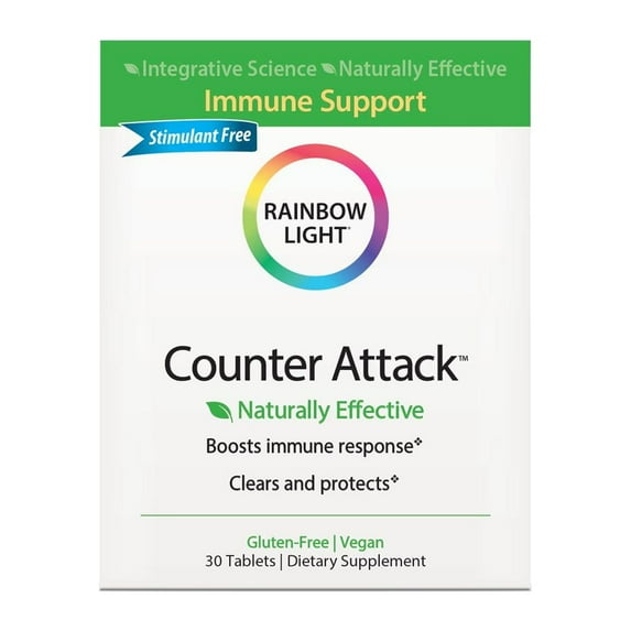 Rainbow Light Counter Attack Gluten Free Dietary Supplement Tablets, 30 Count