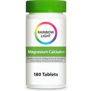 Magnesium Calcium Supplement | 180 Tablets for Men and Women | by Rainbow Light