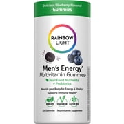 Rainbow Light Mens Multivitamin Gummies | 120 Count | Blueberry Flavor | with Fruits, Vegetables and Probiotics