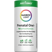 Prenatal One Multivitamin | with Folate, Calcium and Iron | 45 Tablets | by Rainbow Light