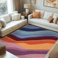 thumbnail image 1 of Pentantan Rainbow Line-Inspired Area Rug, 9'x12' Colorful Machine Washable Carpet, Perfect for Living Room, Sofa, Bedroom Decor, 1 of 8
