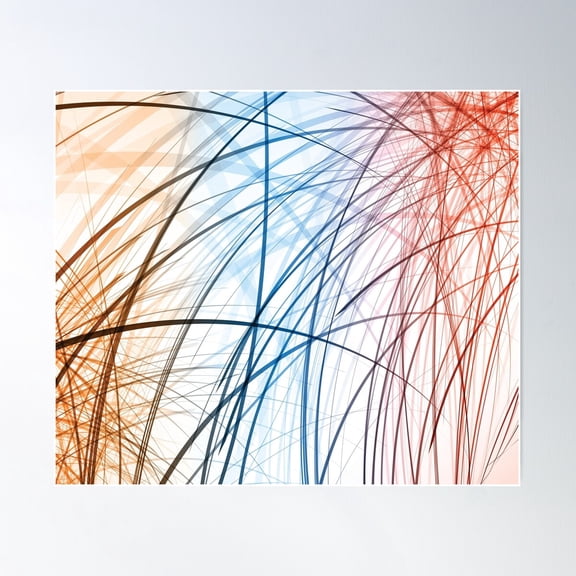 Rainbow Lines Abstract Art Poster Wall Art, Modern Wall Decor For Living Room Bedroom, 24x36 UNFRAMED