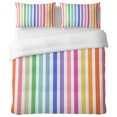 thumbnail image 1 of Rainbow Lines Full Duvet Cover Set, Vertical Stripes Abstract Modern Decorative 3 Piece Bedding Set with Zipper Closure Soft Breathable Microfiber Comforter Cover & 2 Pillowcases, 1 of 6