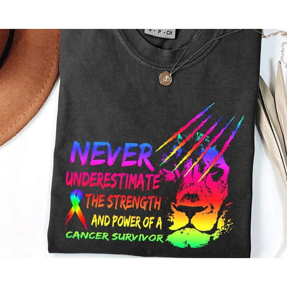 Rainbow Lion Cancer Survivor T-Shirt: Warrior Strength & Awareness SWEATSHIRT All Size S-5XL