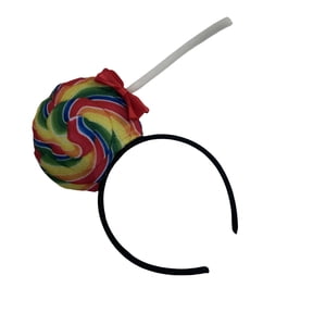 Rainbow Lollipop Hairband For Festival Parties Adjustable Soft Fabric Hair Accessory Hairband With Colorful Candy Design