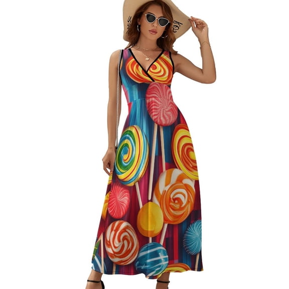 Rainbow Lollipop Sleeveless Dress Summer Women Clothes Dress for Pregnant Women Dresses