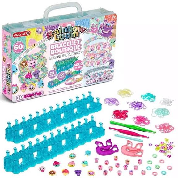 Rainbow Loom Bracelet Boutique, 4000 Bands, 30 Charms, 60 Beads, 7+