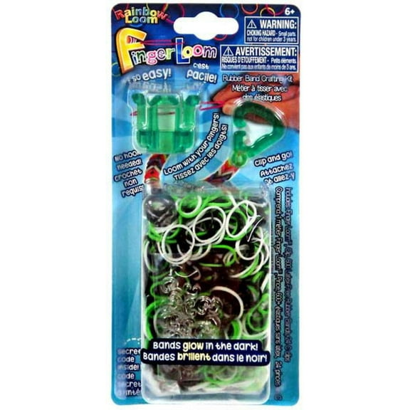 Rainbow Loom Finger Loom Rubber Band Crafting Kit [Green]
