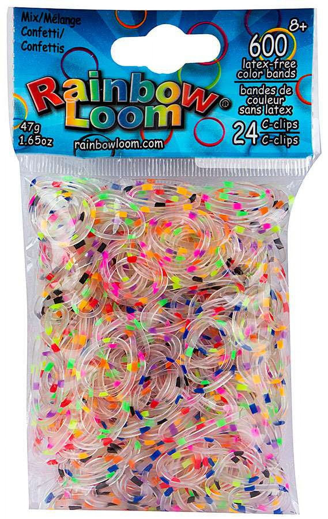Rainbow Loom Jelly Mix Confetti Rubber Band Bracelet Art & Craft Kit (600 Piece)