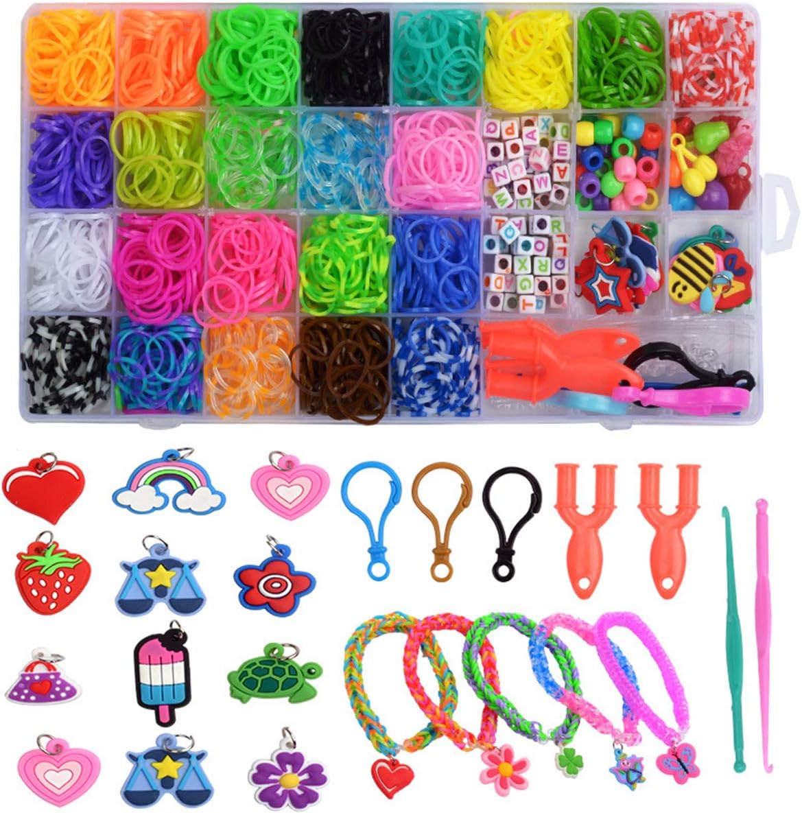 Rainbow Loom Kit DIY Craft Material Set DIY Colorful Rubber Bands Educational Children's Toy