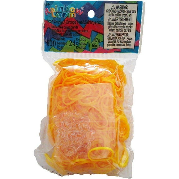 Rainbow Loom Mango Rubber Bands with 24 C-Clips (600 Count)