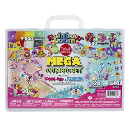 Rainbow Loom Mega Combo Set Loomi-Pals & Sticker Pendants Bracelet Making Kit